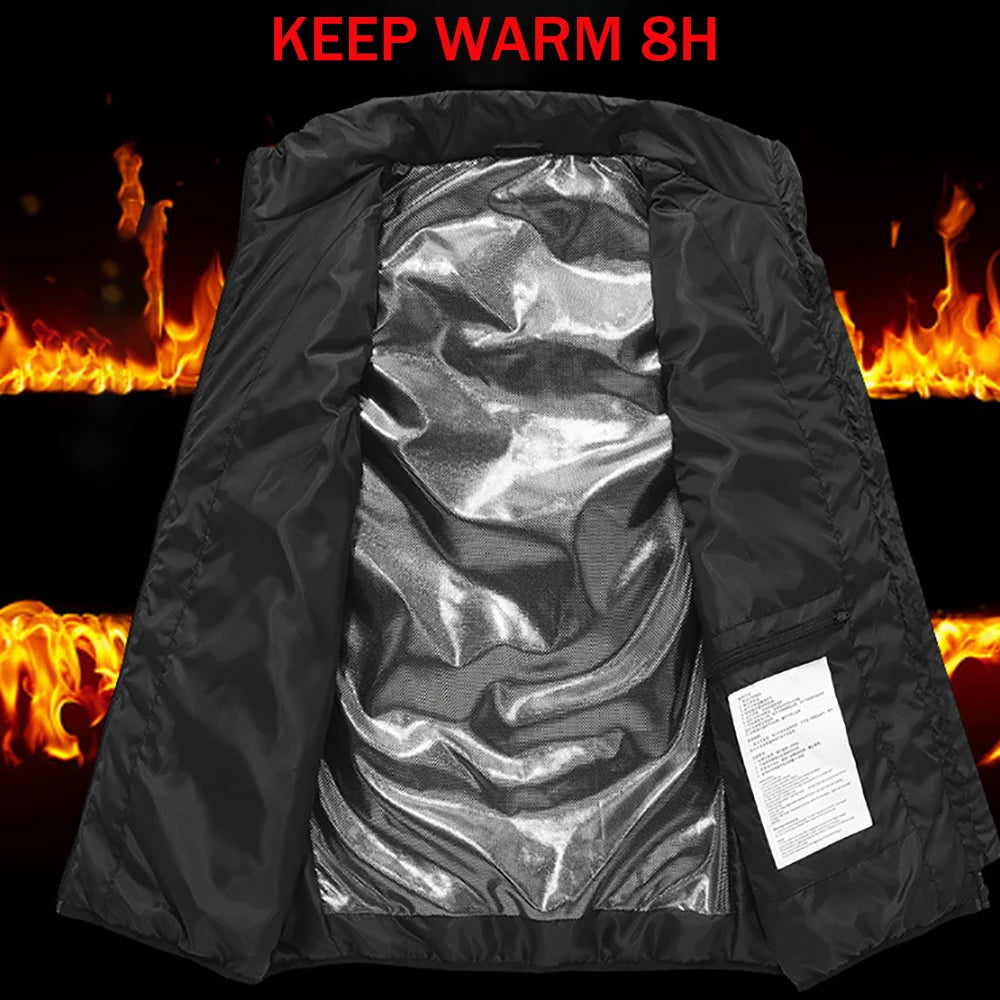 21 Zone Heated Jacket USB Electric Heated Cotton Clothes Warm Snow Heated Vest Jacket Hunting Ski Camping Winter M-4XL