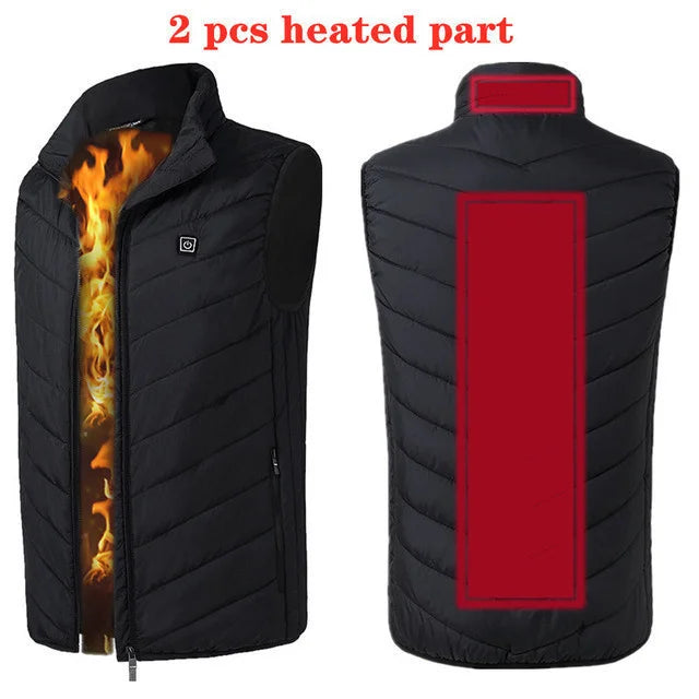 17/13 Zones Heated Vest Men Women Usb Heated Jacket Thermal Hunting Vest Winter Heating Jacket Chauffante Heating Veste S-6XL