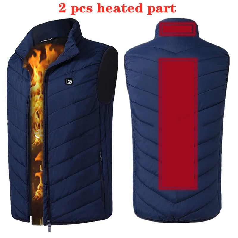 17/13 Zones Heated Vest Men Women Usb Heated Jacket Thermal Hunting Vest Winter Heating Jacket Chauffante Heating Veste S-6XL