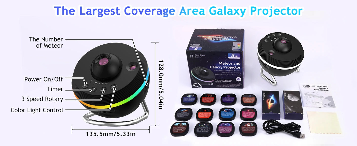 Galaxy Projector 13 in 1 HD Planetarium Projector Star Projector with Timer and Shooting Stars for Kids Adults, Home Decoration