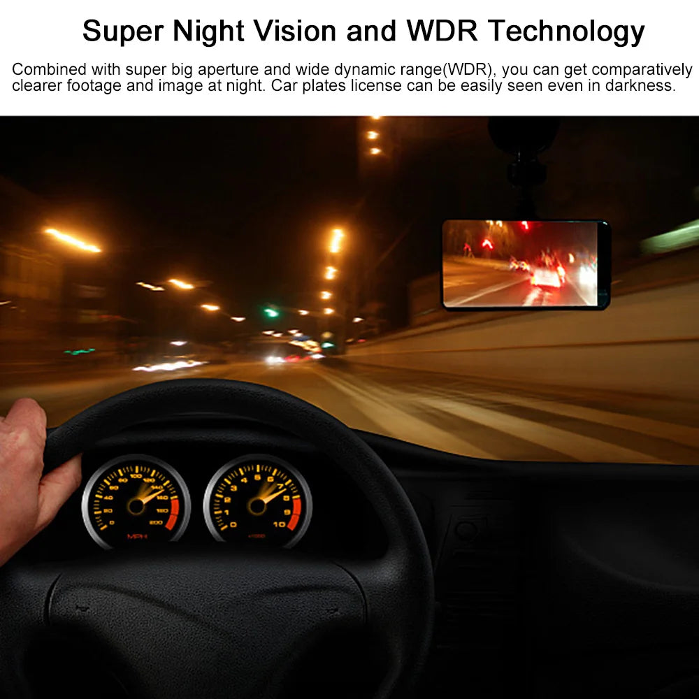 Dash Cam Touch Screen 4" HD 1080P Video Recorder Camera Auto DashCam Car DVR