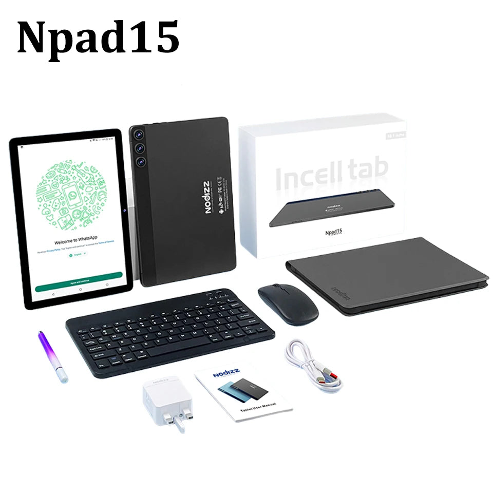 10.1'' Tablet Npad15 Android14.0 1280*800 HD Display 12GB RAM 512GB ROM 7000mAh Battery MTK6737 Octa-Core 2.4G+5G WIFI6 Tablets