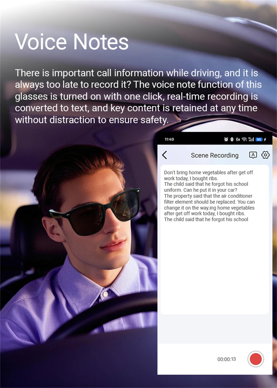 LIGE New Smart Glasses Women Men AI Intelligent Translation 100 Language UV Protection Sunglasses Driving Wireless Music Eyewear