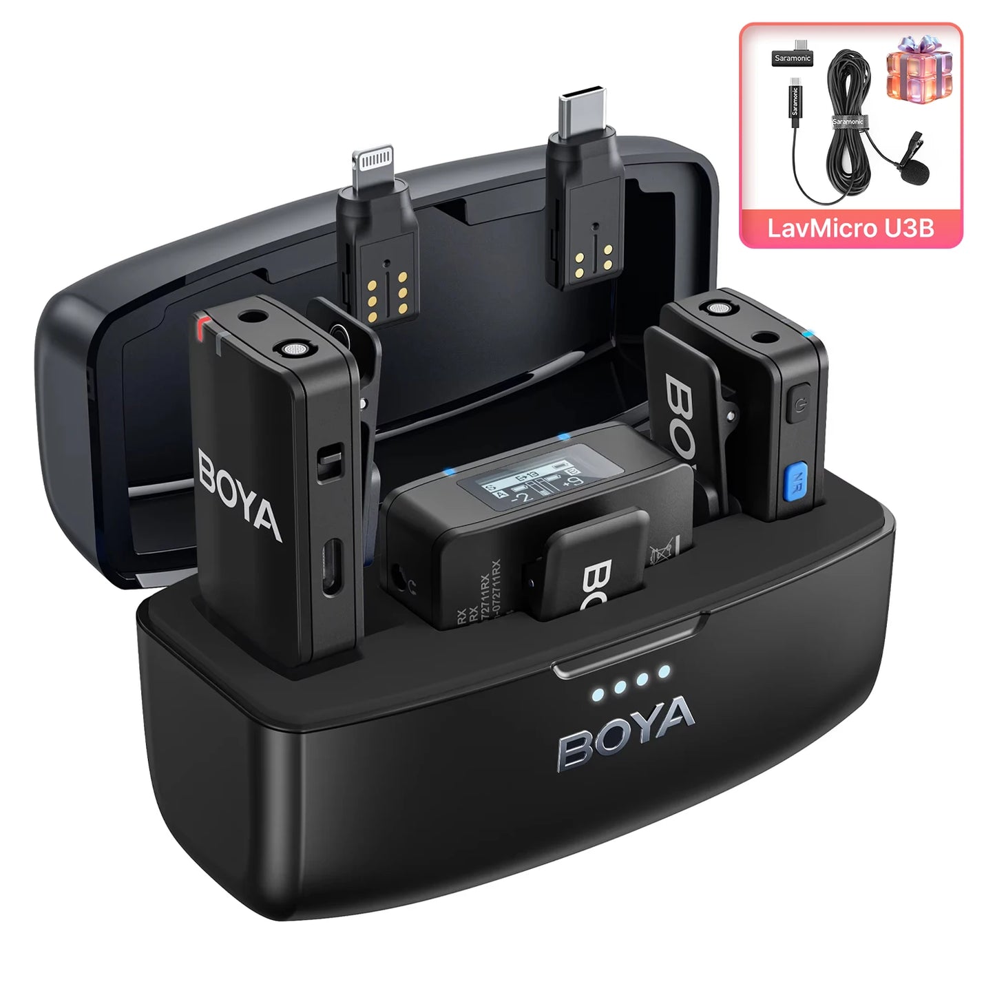 BOYA BOYAMIC Professional Wireless Lavalier Lapel Microphone for iPhone Android Camera Youtube Streaming Record Interview Vlogs