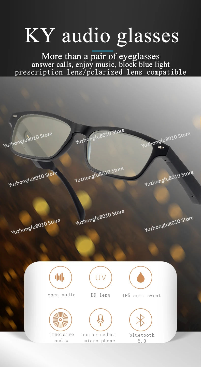 Smart glasses, audio call waterproof and anti-blue polarized light, sports hands-free call wireless smart
