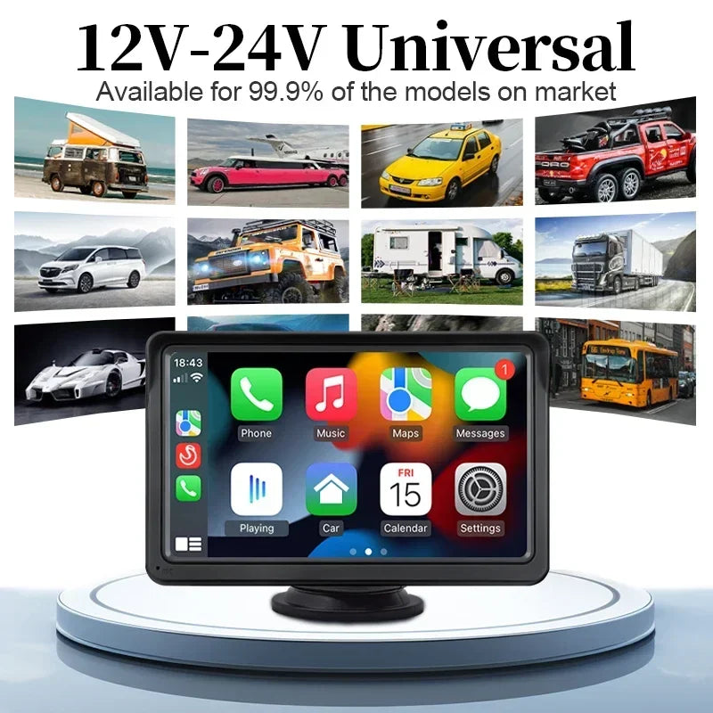 Wireless CarPlay Android Auto Car Radio Multimedia Video Player 7" Touch Screen With AUX