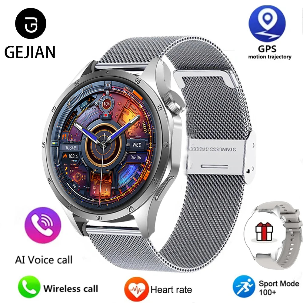 2025 New Mens Smart Watch 360 * 360 Bluetooth Call Smartwatch AMOLED Screen GPS Smart Watches NFC Waterproof Smart Watch for Men