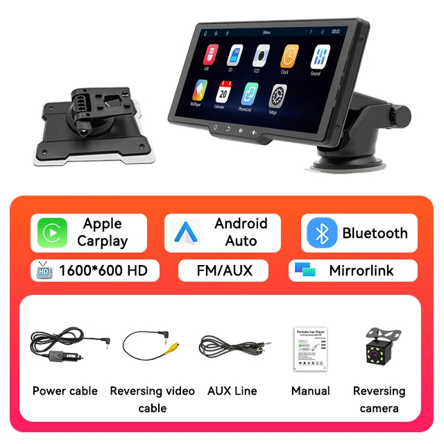 Portable Car MP5 Player Smart Stereo Radio Carplay Android Auto 10.26Inch Touch Screen Bluetooth FM Universal Multimedia Monitor