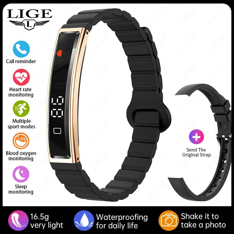 LIGE New Sport Fitness Tracker Smart Band Bracelet Heart Rate Blood Oxygen Sleep Monitor Pedometer Call Reminder Smartwatch 2025