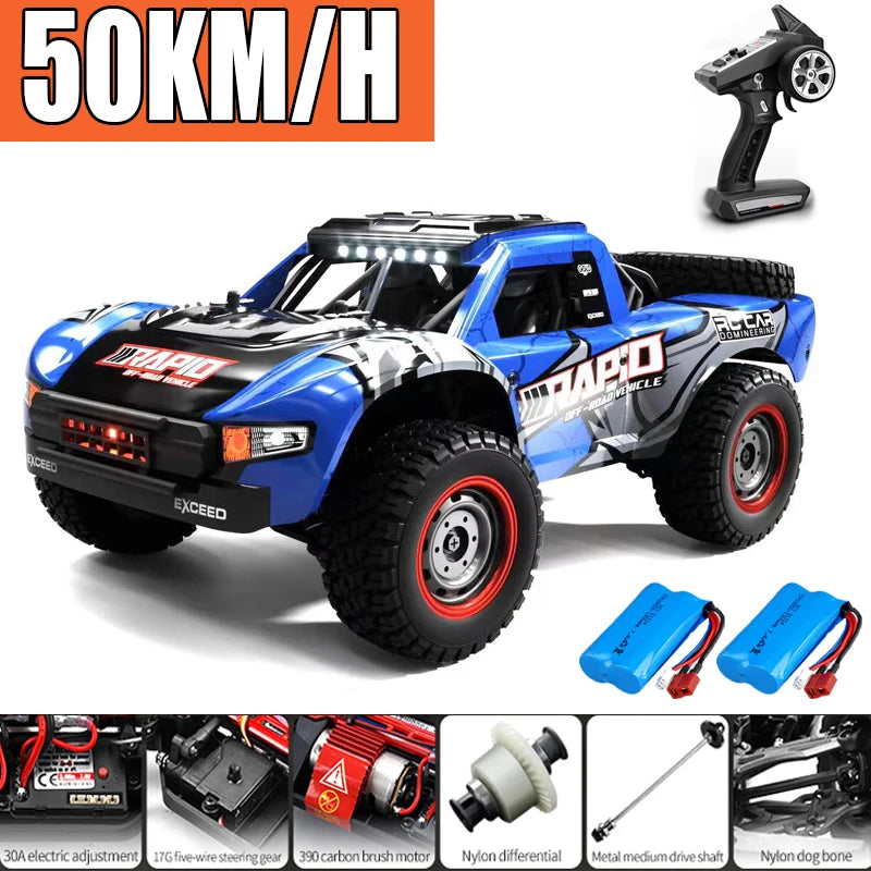 Rc Car Off Road 4x4 50km/h Or 75km/h High Speed Brushless Motor Monster Truck 1/16 Desert/Snow Racing Drift Cars Toys For Boys