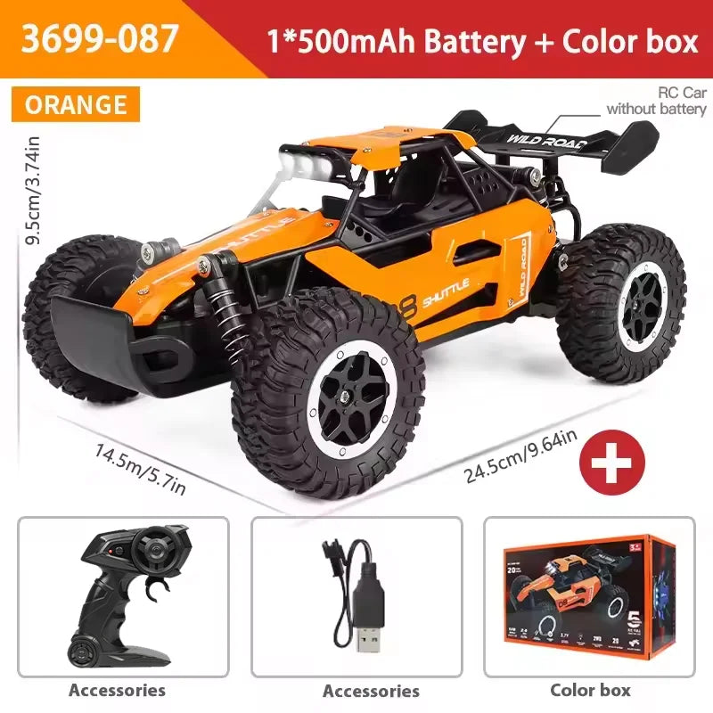 RC Cars Off-Road 2WD 1:16 Scale All Terrain Fast 20KM/H High Speed Electric Vehicle with 2.4GHz Metal Shell Remote Control Truck