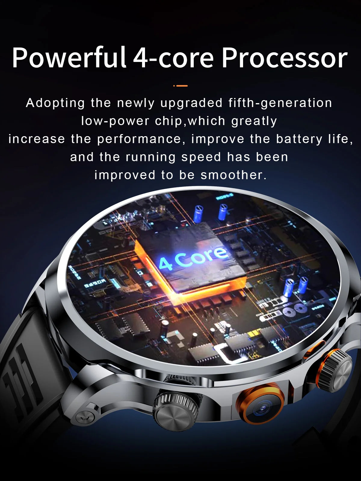 2024 H18 Smart Watch 1.85'' Large Screen HD Display 5G SIM Card WIFI Video Call Side Camera Fitness Tracker Pedometer for Men