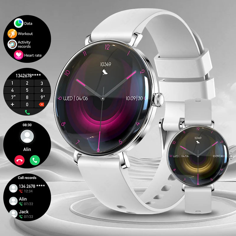 LIGE 2025 New Smart Watch Women 1.43" AMOLED HD Screen Heart Rate Sport Fitness Bluetooth Call Ladies Smartwatch For Android IOS