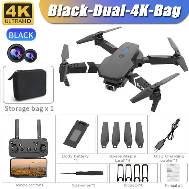 2025 E88 Professional Wide Angle RC Dron HD 4K Camera Mode Foldable Helicopter Aircraft Quadcopter Drone Kid Gift Toys 