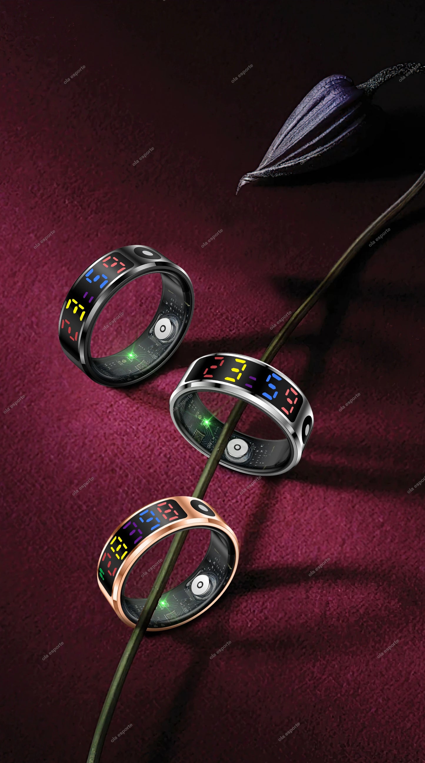 2025 R12 Smart Ring with Color Display Screen and Touch, Charging Box,Health Manager, 5 ATM Waterproof Smartring For Men Women