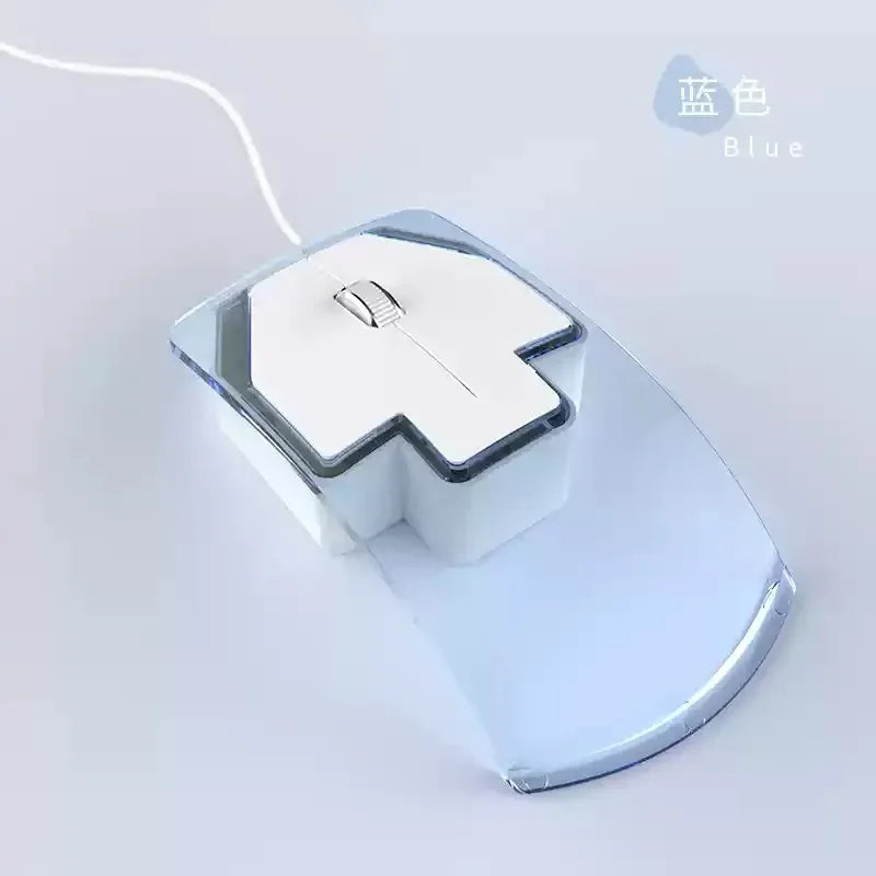 fashionable Wired Transparent Colorful Light-emitting Mouse Ergonomics mute ultra-thin Game Mice For PC Laptop Computer Gifts