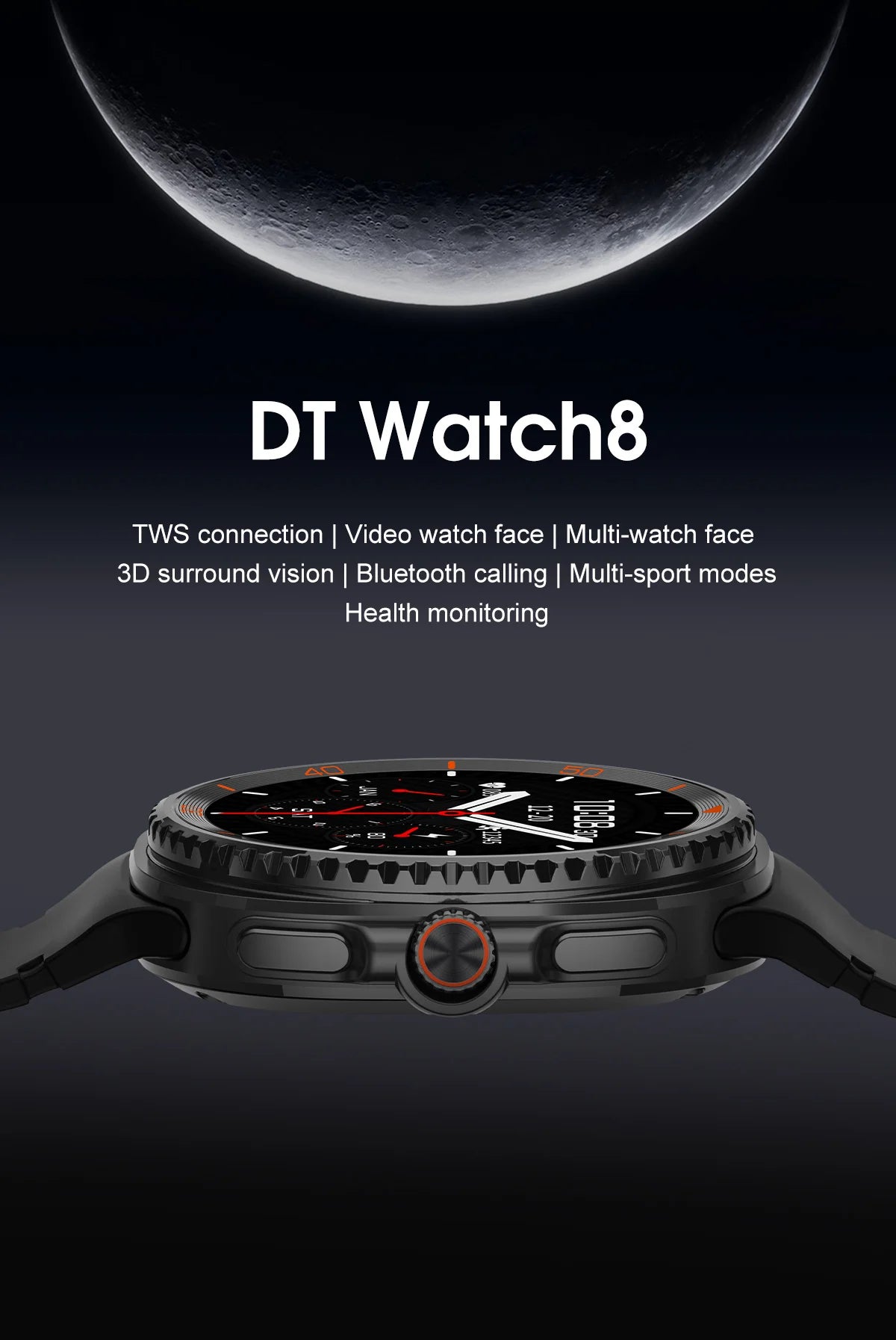New DT Watch 8 Ultra Smart Watch Classic NFC Health Monitoring GPS Bluetooth Call IP68 Waterproof HD Smartwatch For IOS Android