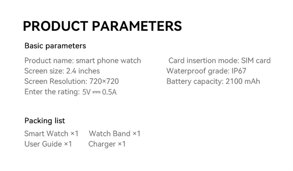 5G/4G Full Network Smart Watch 2.40 inch Big Screen HD Video Call 8GB+128GB RAM 2100mAh Google Play WIFI GPS Sim Card Smartwatch