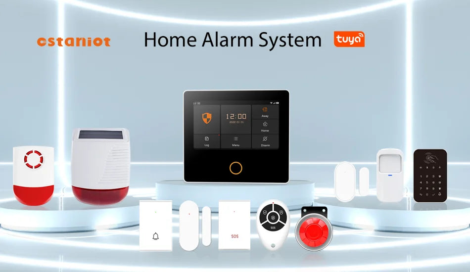 Staniot Home Security Alarm System 4G WiFi Wireless Tuya Smart Burglar Kit Built-in Siren Work with Alexa App Remote Control