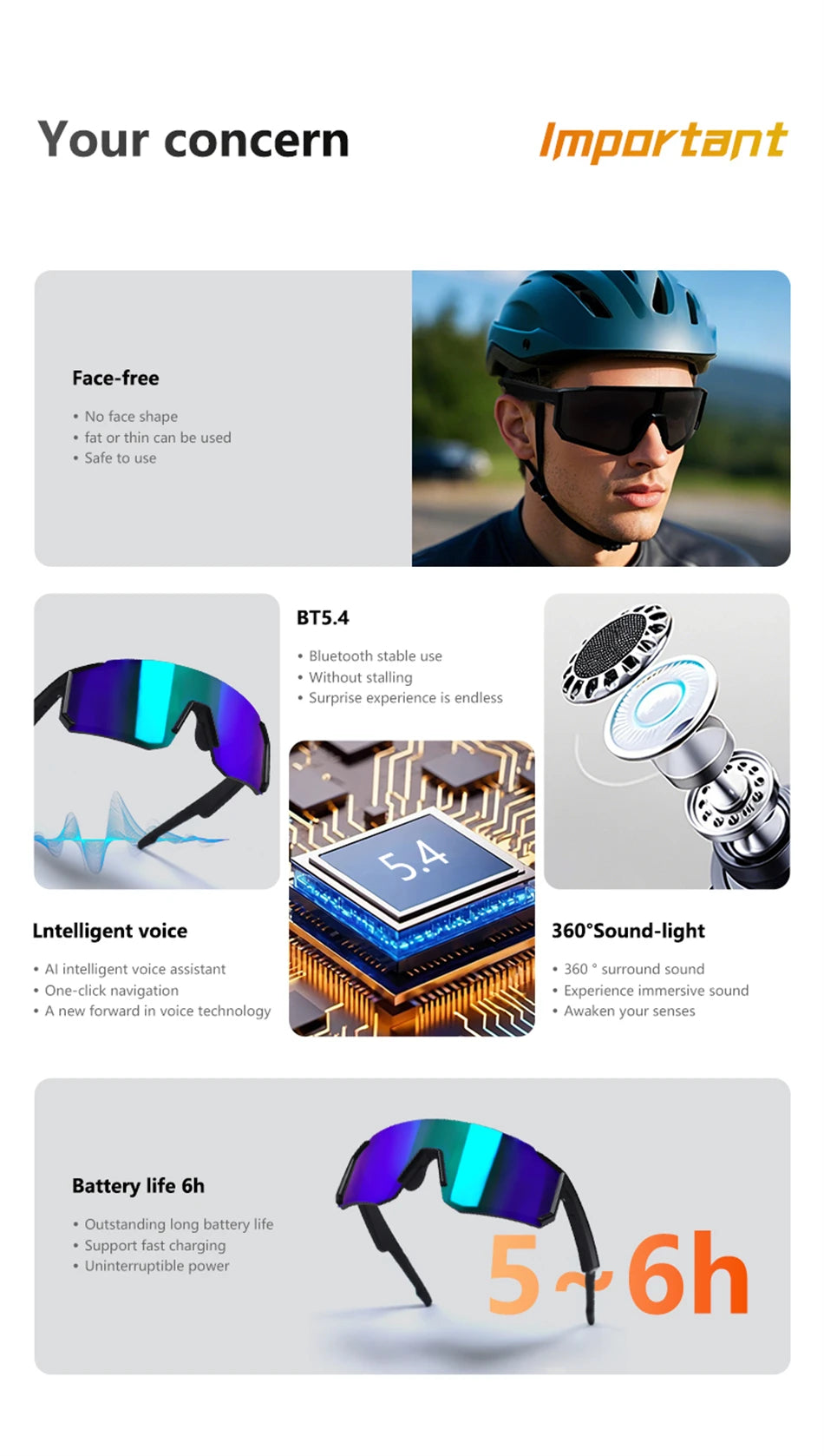 2025 Smart Glasses Cycling Sunglasses For Men Cycl Glasses Mountain Bicycle Goggles Women Outdoor Sports Running UV400 Eyewear