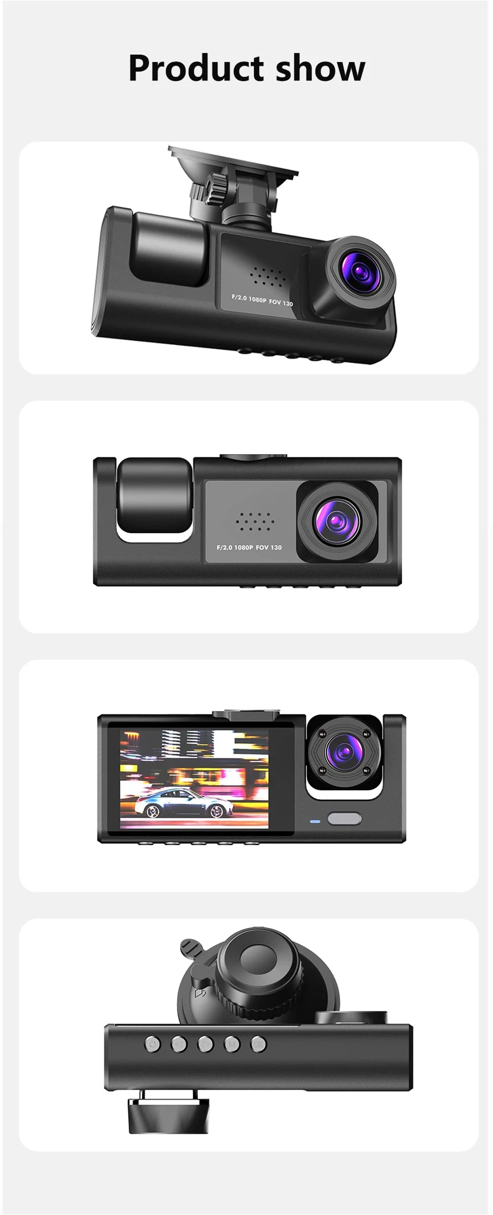 Dash Cam for Cars WIFI APP Car DVR 2/3lens Front Camera Video Recorder Rear View Camera for Vehicle Black Box Car Assecories