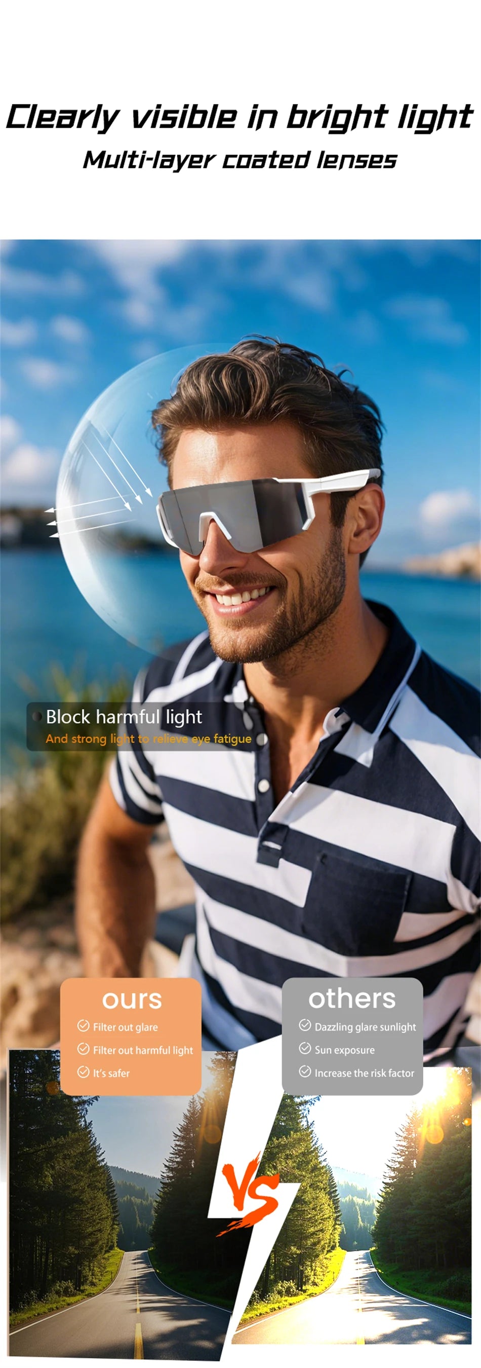 2025 Smart Glasses Cycling Sunglasses For Men Cycl Glasses Mountain Bicycle Goggles Women Outdoor Sports Running UV400 Eyewear