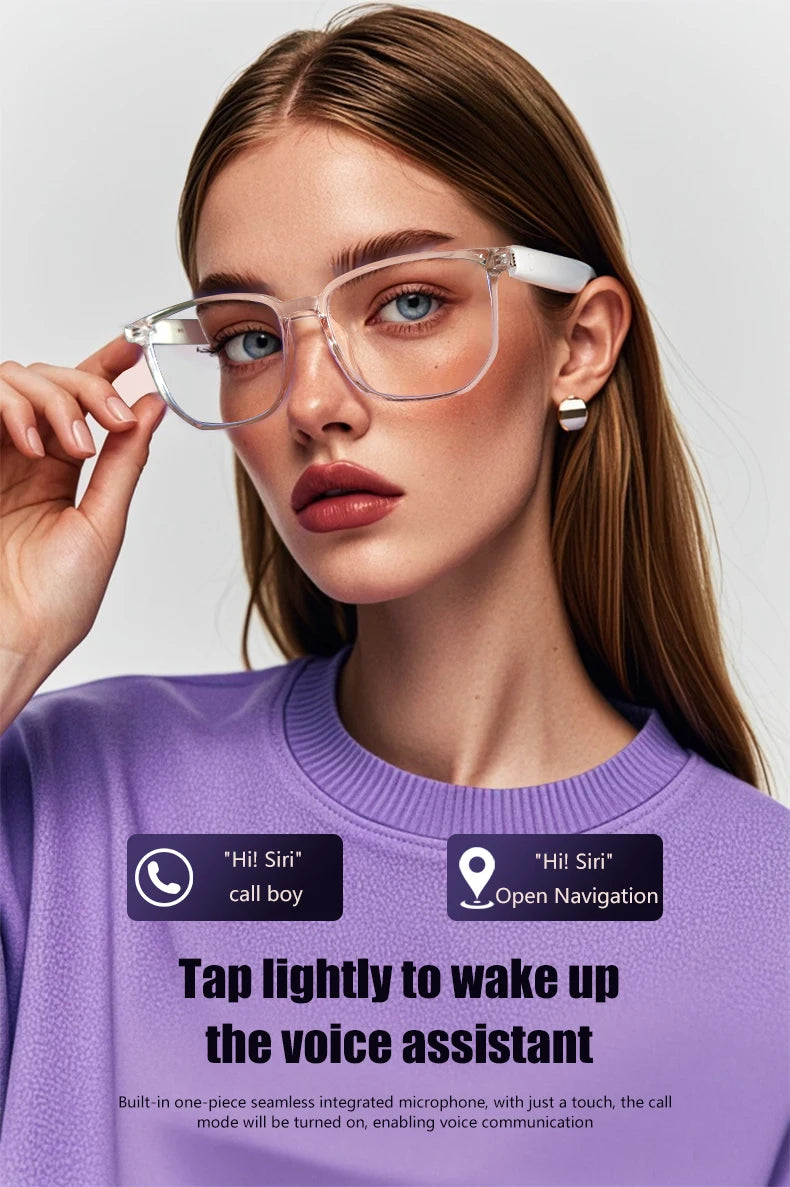 Smart Glasses Listenable Songs, Wireless Headphone Glasses, Shades for Women & Men, 3in1 Smart Glasses that Play Music
