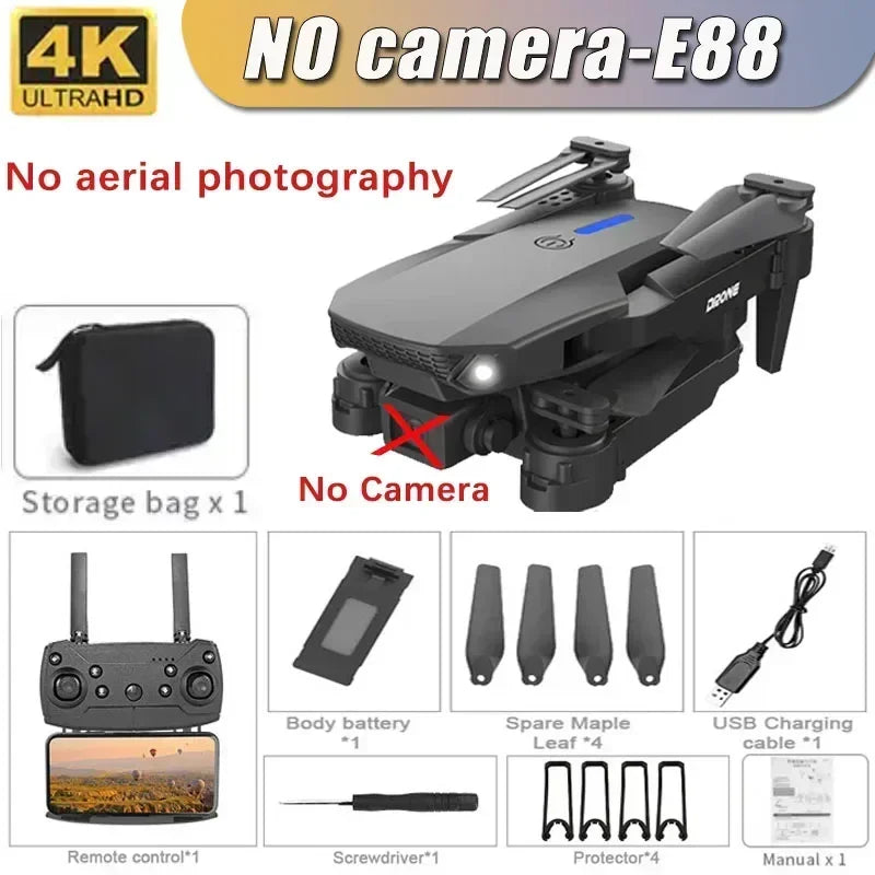 2025 E88 Professional Wide Angle RC Dron HD 4K Camera Mode Foldable Helicopter Aircraft Quadcopter Drone Kid Gift Toys 