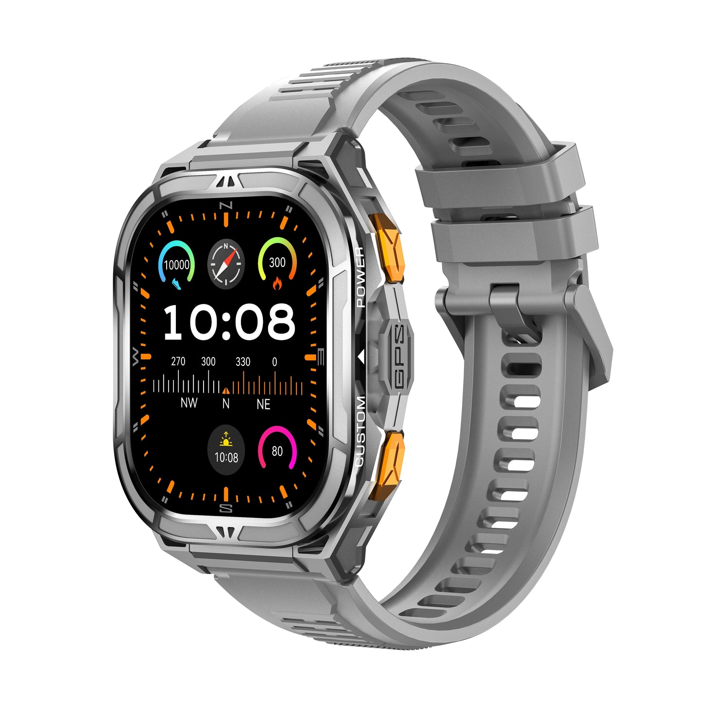 GPS Smart Watch 1.96" AMOLED HD 100+ Sports Modes 480mAh large 15-Day Battery 50M Waterproof Heart Rate/Sleep Monitor,Bluetooth