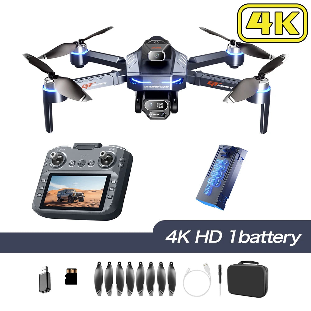 GT8 Drone 6K HD Camera Obstacle Avoidance Aerial Photography Brushless Drone with Screen Foldable RC Drone four-axis Drone