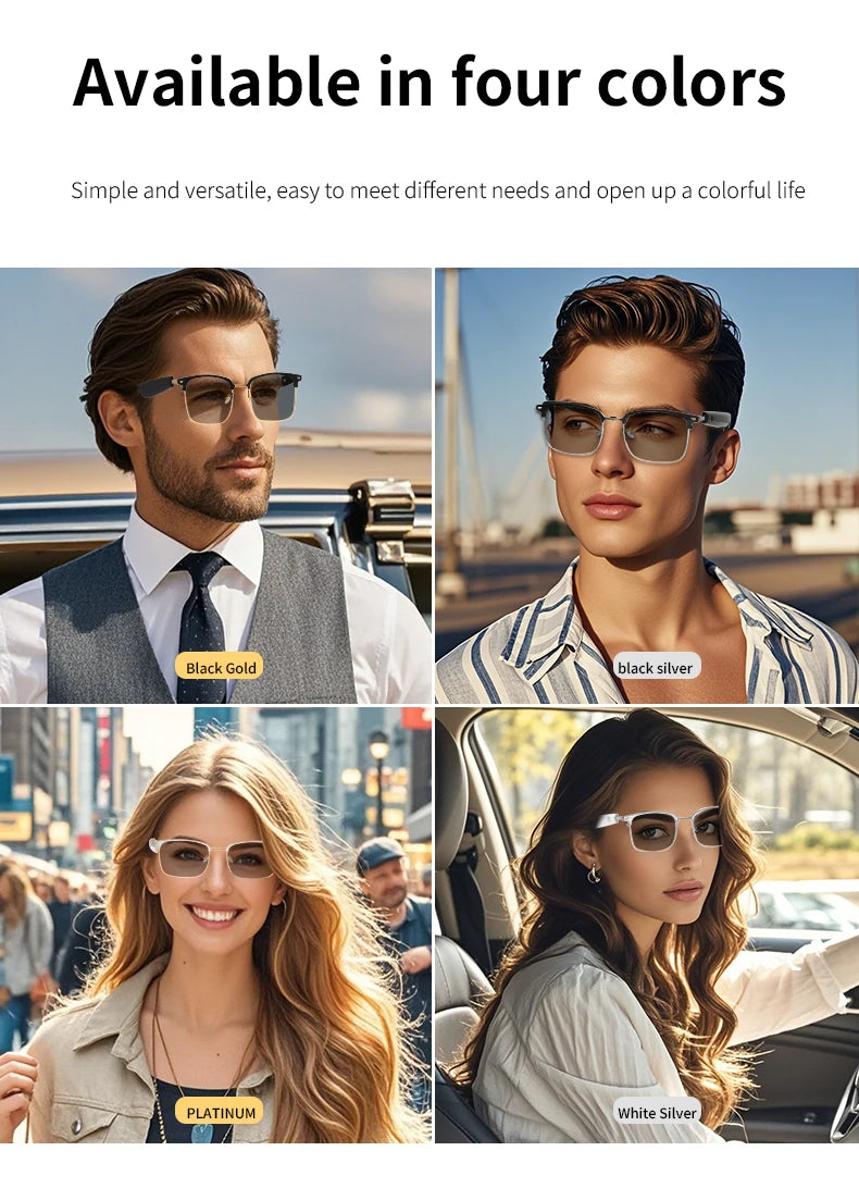 GS13 Smart Glasses Intelligent Color Changing Lenses Bluetooth Call Outdoor Sports Photograph Music Blue Light Smart Sunglasses