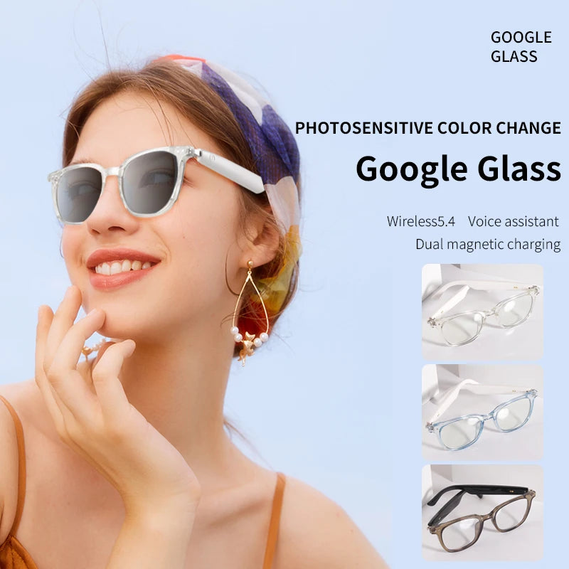 Smart glasses new color-changing lenses multifunctional sunglasses transparent anti-blue light eye protection for men and women