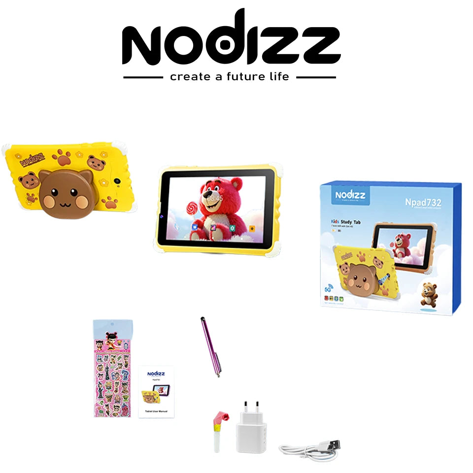 7 Inch Kids Tablet 4GB RAM 128GB ROM Android 15.0 MTK8321 Quad Core Dual Camera WIFI 1024*600 IPS Screen Childrem's Gift Tablets