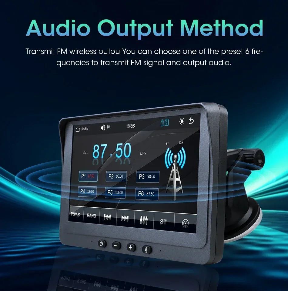 Portable 7 inch Multimedia Video Player Wireless Carplay Android Auto Touch Screen With USB AUX Dual Bluetoth Stereo Car Radio