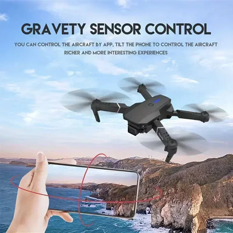 2025 E88 Professional Wide Angle RC Dron HD 4K Camera Mode Foldable Helicopter Aircraft Quadcopter Drone Kid Gift Toys 