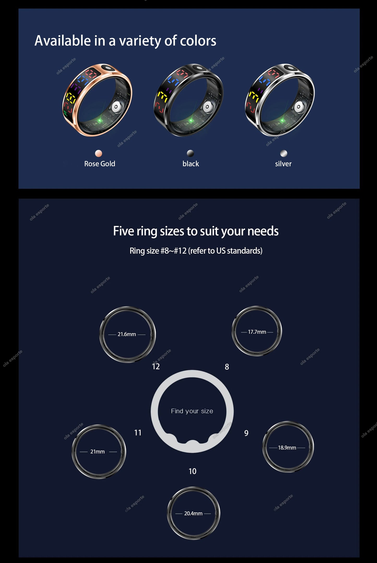 2025 R12 Smart Ring with Color Display Screen and Touch, Charging Box,Health Manager, 5 ATM Waterproof Smartring For Men Women