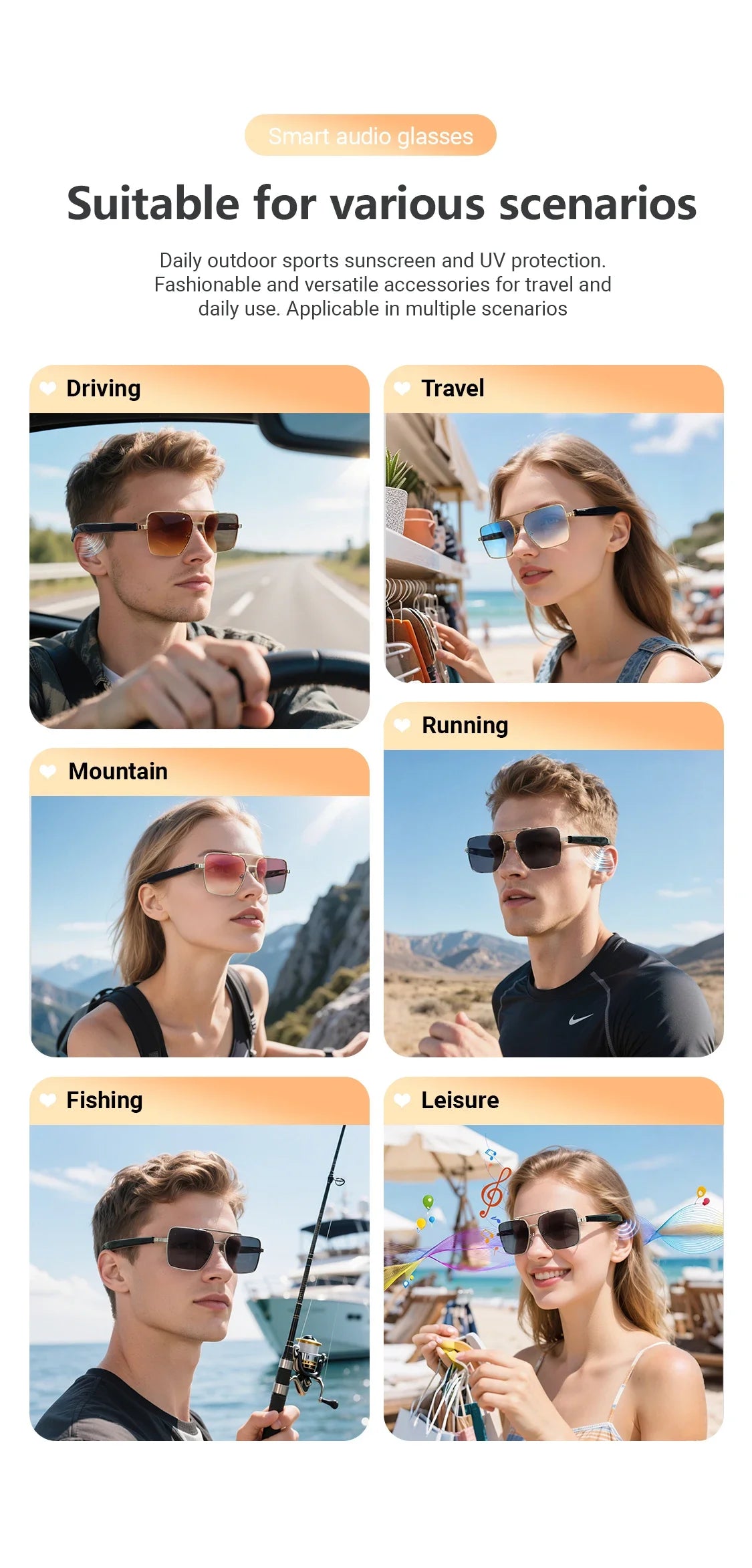 GT-30 smart glasses glasses specificationsTranslation Sunglasses Voice Remote Control Music Eyewear Waterproof Eyeglasses
