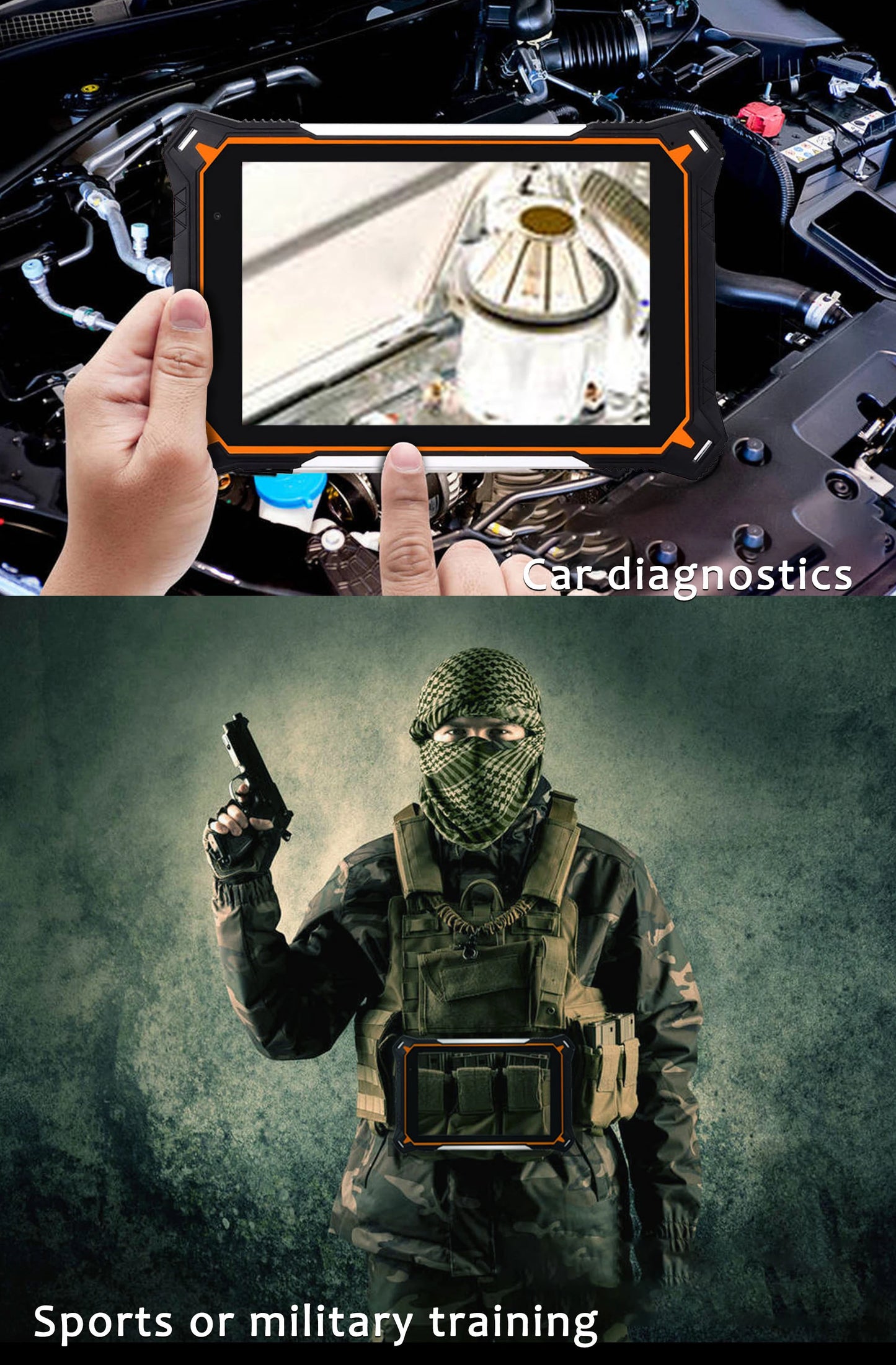 Android 12 Rugged Tablets PC 6GB RAM 128GB ROM Industrial Computer Tablets Phone 10000mah IP68 Waterproof 8 Inch Touch Screen
