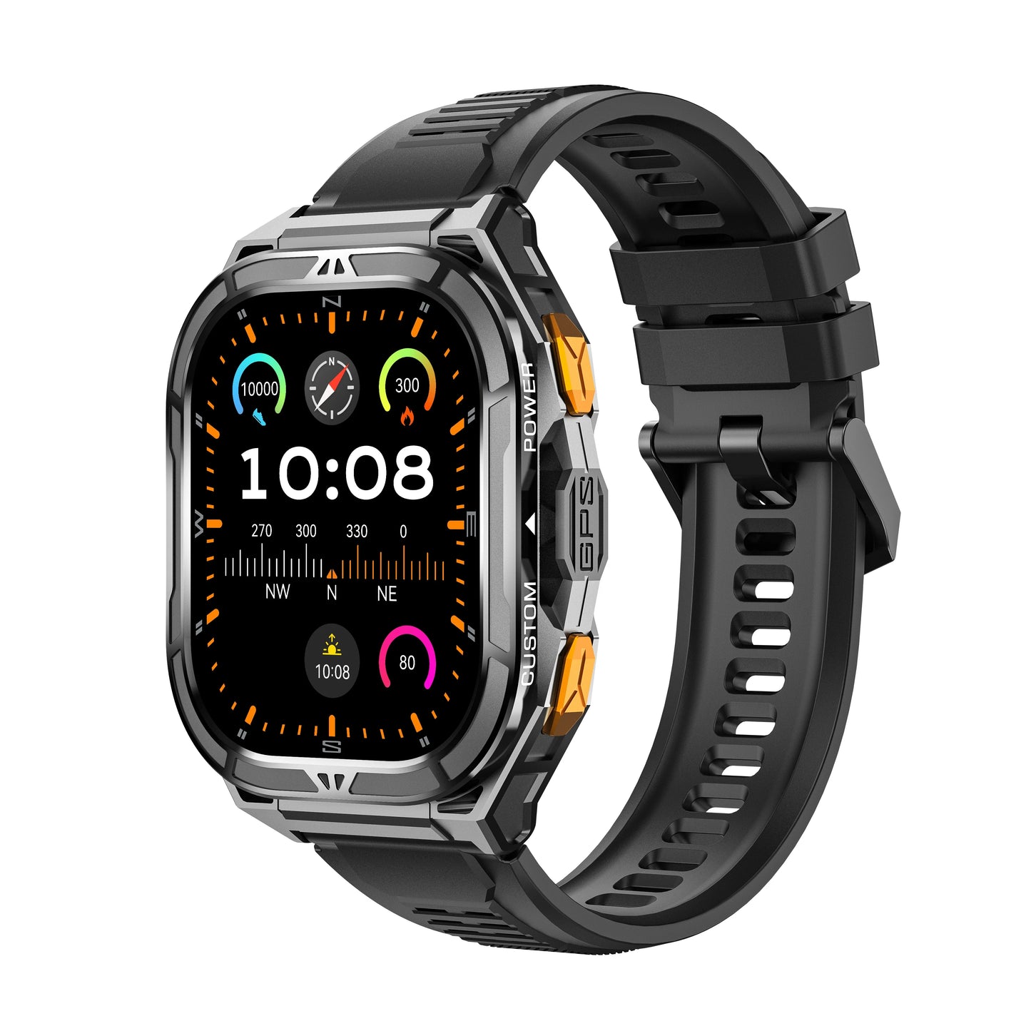 GPS Smart Watch 1.96" AMOLED HD 100+ Sports Modes 480mAh large 15-Day Battery 50M Waterproof Heart Rate/Sleep Monitor,Bluetooth
