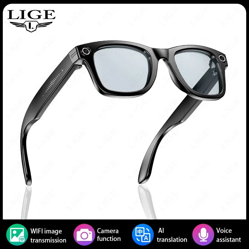 Smart Glasses 8 Million Pixels Recording Videos AI Photo Recognition Answer Translation 270mAh IP65 Waterproof Bluetooth Glasses