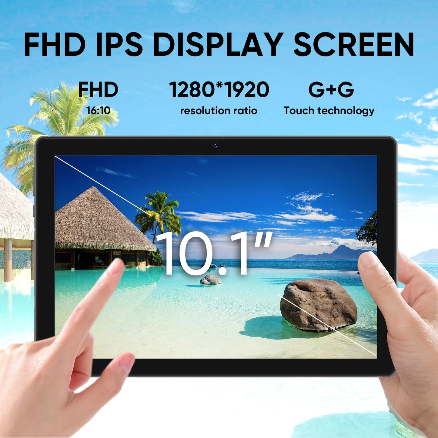 I-Atar 10-inch Android 12 tablet, quad-core processor, 4GB RAM, 64GB ROM, 128G expandable tablet, high-definition touchscre