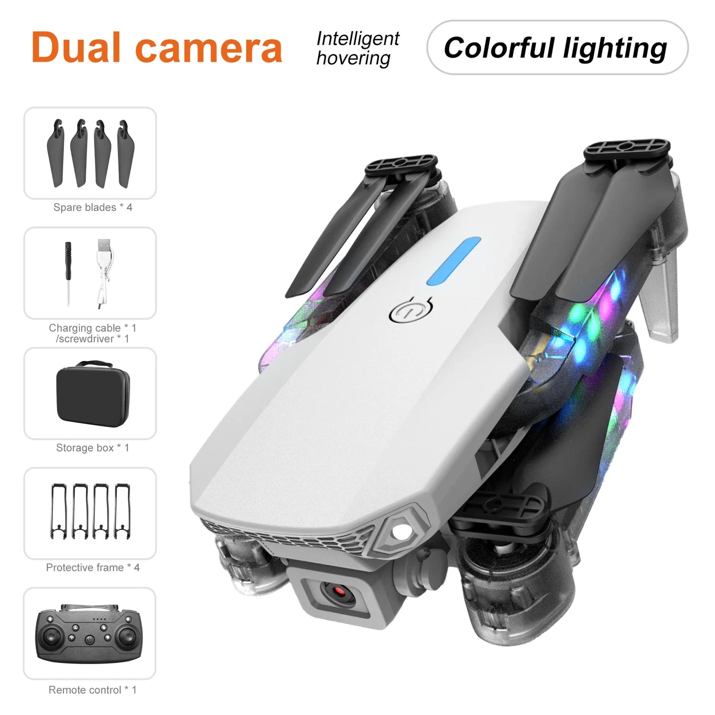 Professional Drone E88 4K Wide-Angle HD 1080P Camera WiFi FPV Height Hold Foldable RC Drone Quadrotor Helicopter Children's Toys