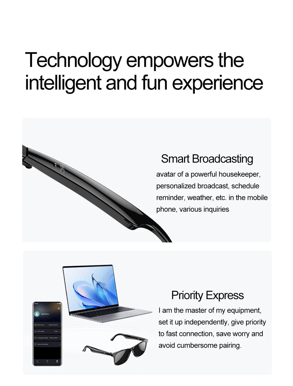 2025 New Smart Glasses Men 163 Online Language Al Intelligent Translation Anti-blue Lenses Wireless Call Voice Assistant Glasses