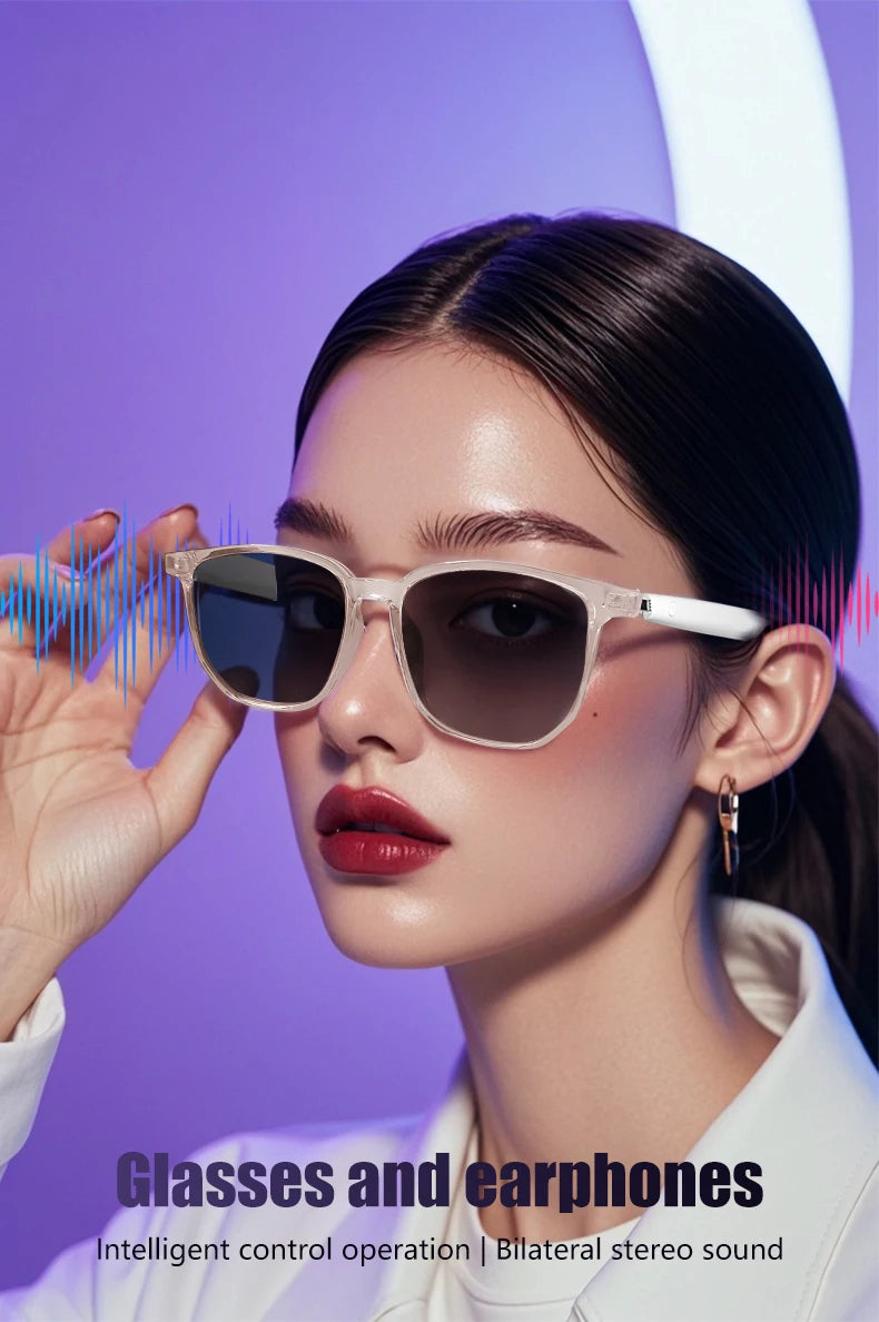 Smart Glasses Listenable Songs, Wireless Headphone Glasses, Shades for Women & Men, 3in1 Smart Glasses that Play Music