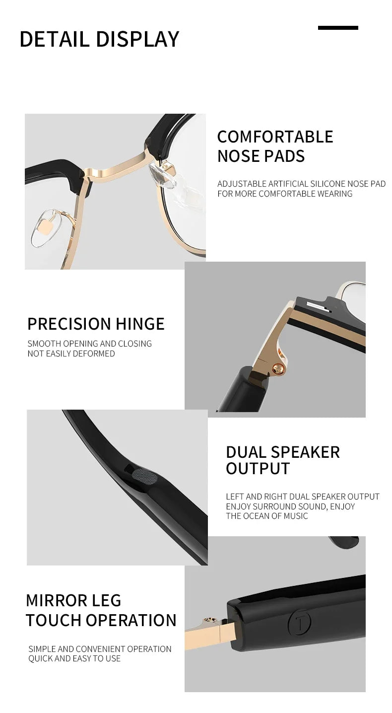 GS13 Smart Glasses Intelligent Color Changing Lenses Bluetooth Call Outdoor Sports Photograph Music Blue Light Smart Sunglasses