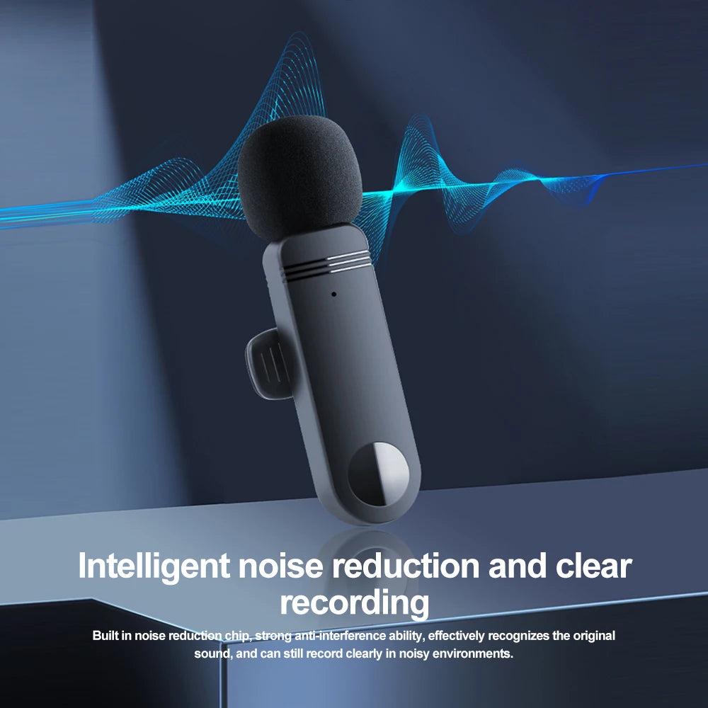 2.4G Wireless Lavalier Microphone With Windproof Cove Audio Video Recording Mini Mic For Android Mobile Phone Microphone