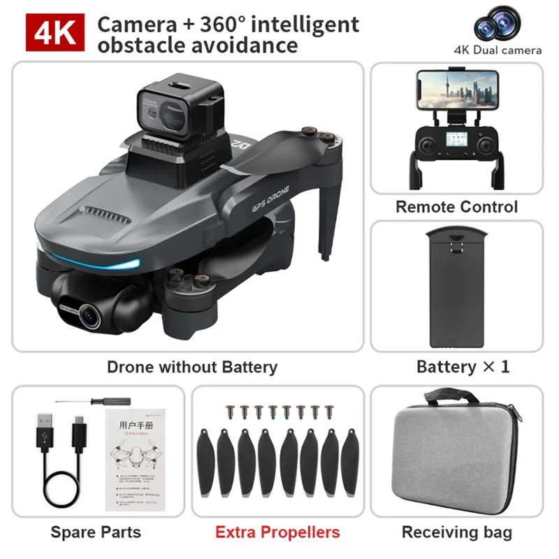 8K Professional Drone Dual Camera Obstacle Avoidance Flyer 2 Axis Gimbal Brushless Helicopter GPS RC Toys New L200 PRO MAX