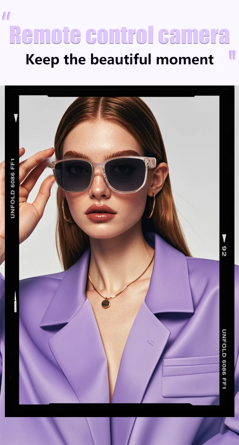Smart Glasses Listenable Songs, Wireless Headphone Glasses, Shades for Women & Men, 3in1 Smart Glasses that Play Music