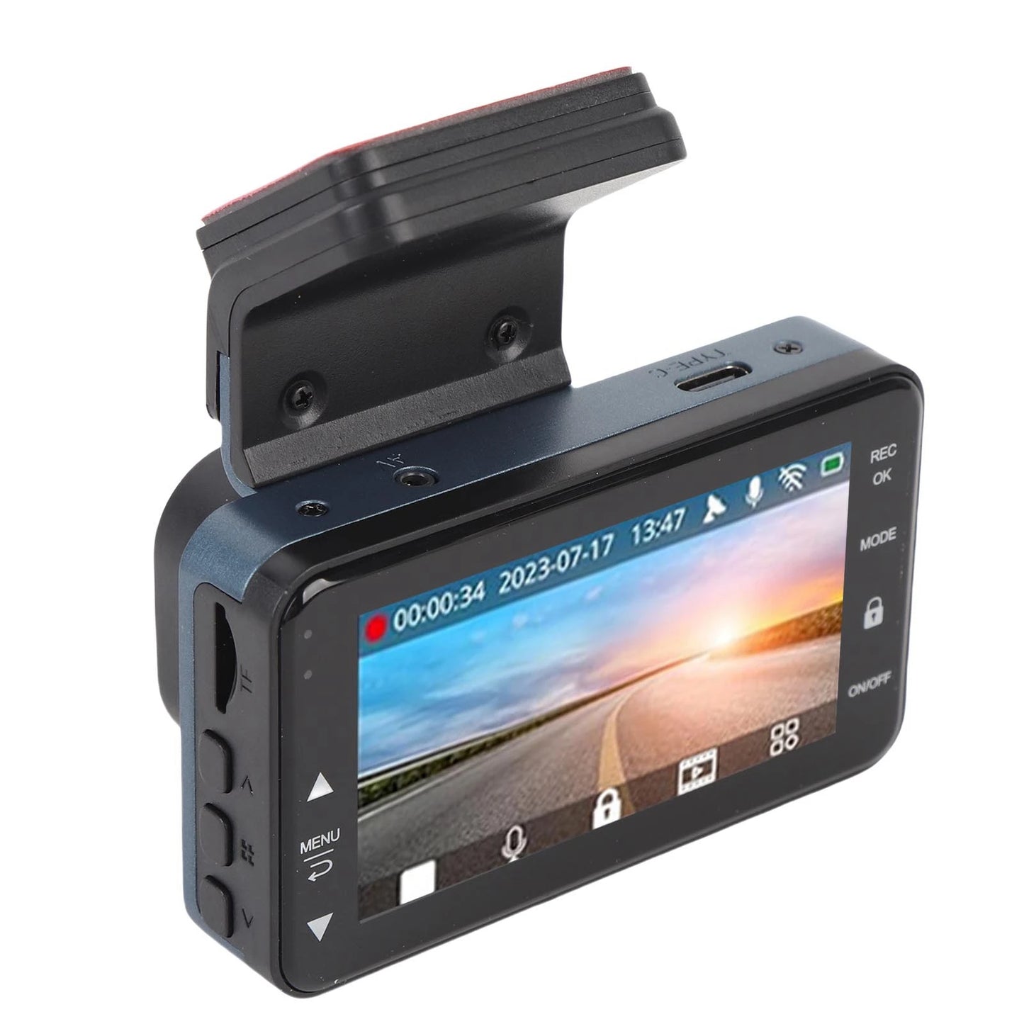Dash Cam Front 4K and Rear 2K HD WiFi ADAS Dashboard Camera with 3 Inch LCD Screen 64GB Memory Card for Car Car Driving Recorder