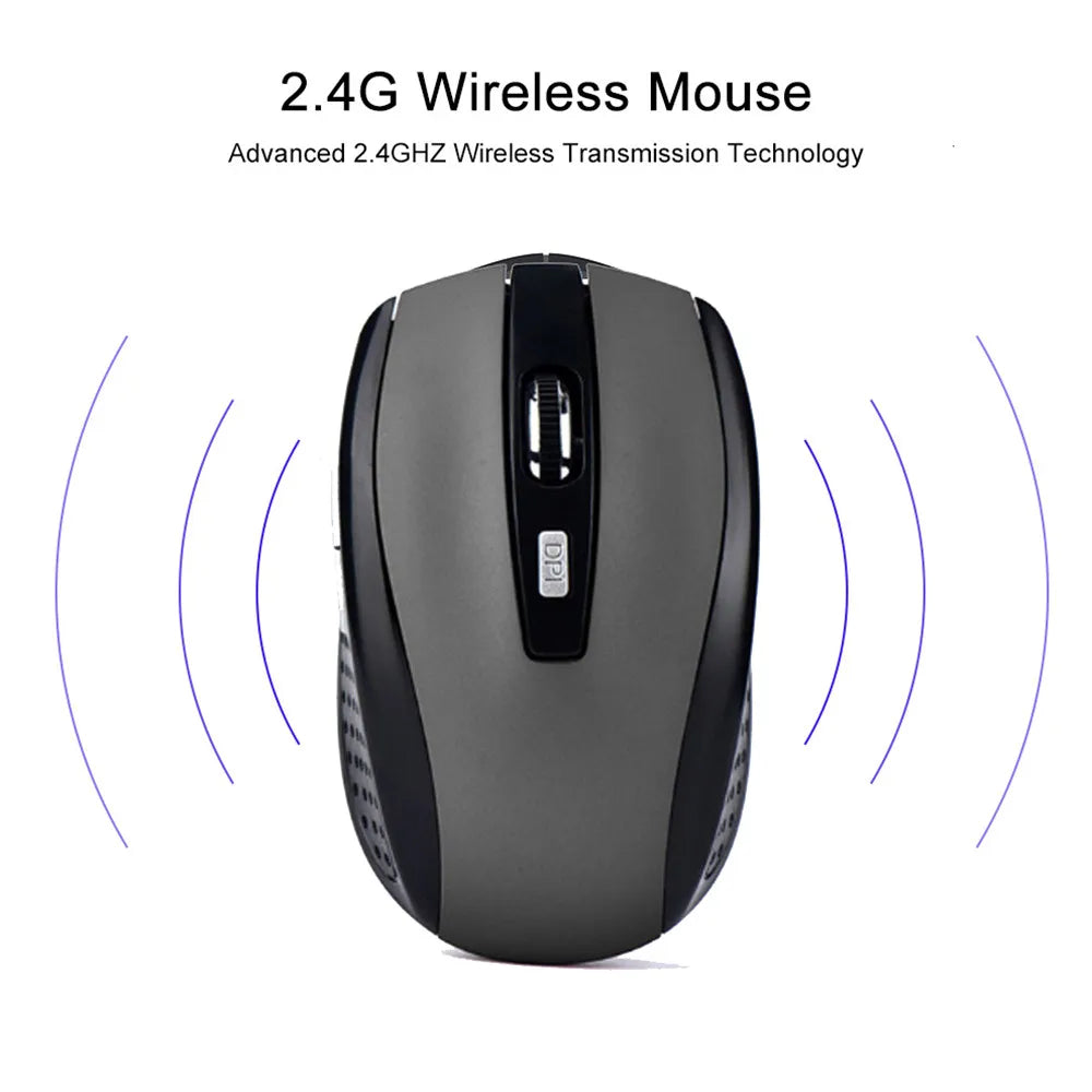 2.4G Wireless Mouse 2.4Ghz Gaming Mouse 6D Optical Wireless Mouse Slim Mini Noiseless Mice DPI1600 for Macbook PC Laptop